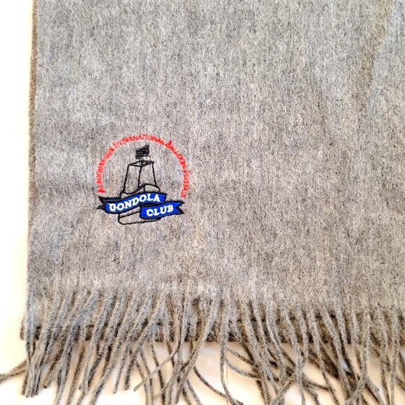 Grey Cashmere Gondola Club long Scarf - Picture 5 of 7
